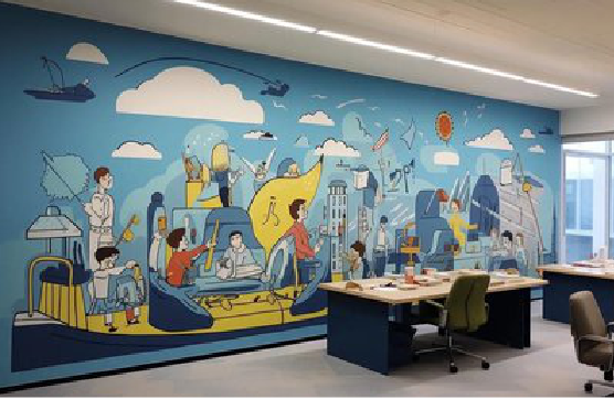 宜良办公室墙绘的特点。