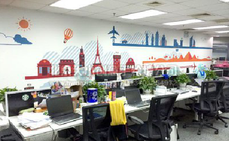 宜良教你设计办公室墙绘的方法。