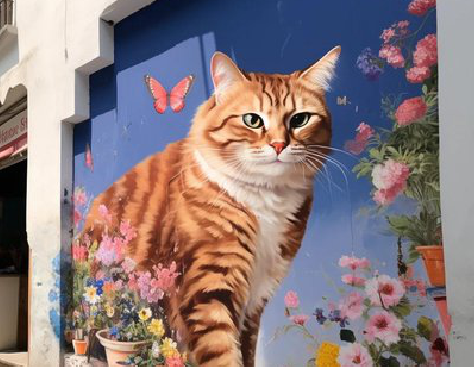 宜良自己绘制有个性的手绘墙