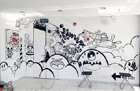 宜良手绘墙并非传统涂鸦。